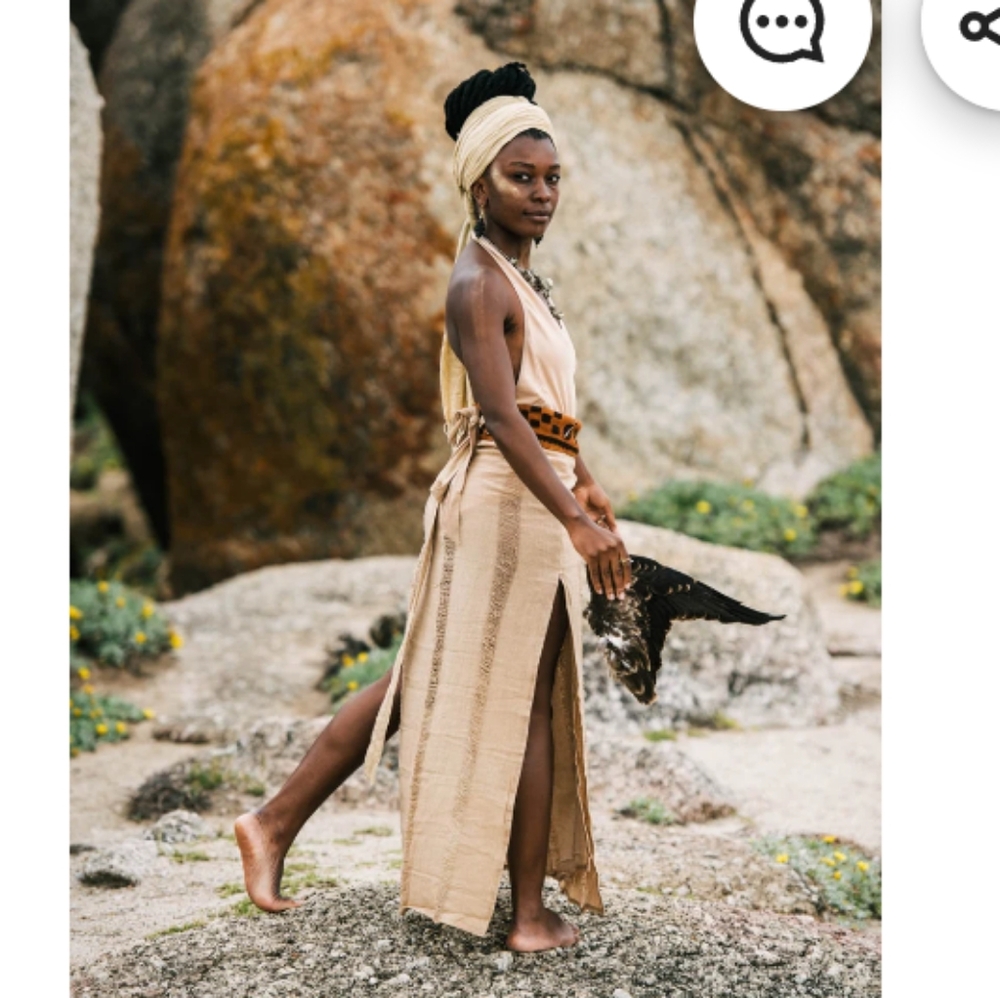 African Mudcloth Wrap Skirt, Organic Cotton